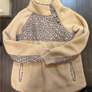 Abercrombie & Fitch Kids Beige and Leopard Fleece Jacket